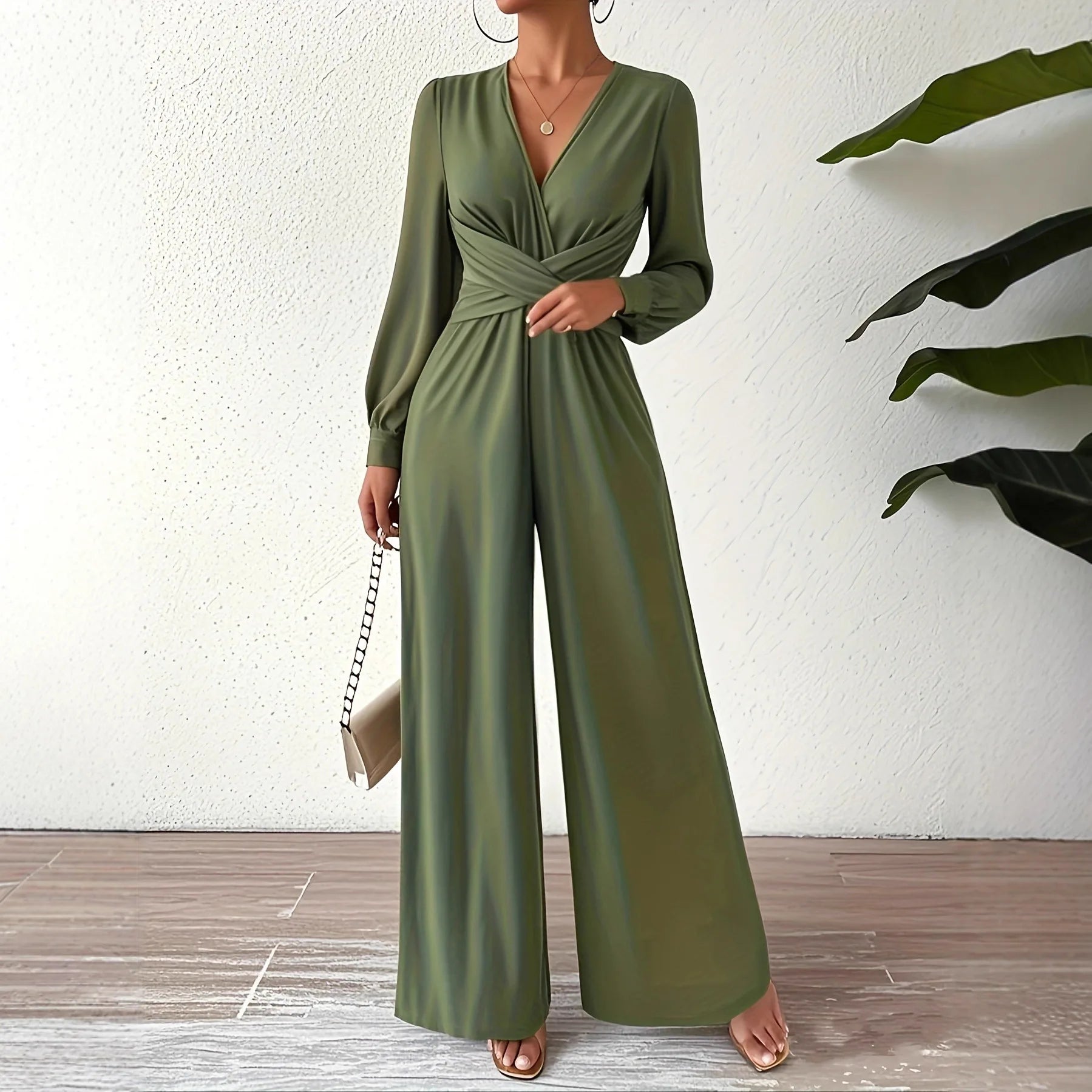 Liora | Tailored V-Neck Jumpsuit
